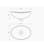 Van Heck Black Oval 46 Aufsatzbecken aus Gusseisen
