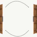 Kompakter Badezimmerschrank mit 2 Einlegeböden in Eiche natur mit Rillenfront 120 cm.