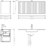 Dunkeleiche Badmöbel 120 cm mit glatter Front, Innenschublade und beigem Kalkstein-Einzelwaschtisch