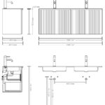Dunkeleiche Badezimmermöbel 140 cm mit glatter Front, Innenschublade und doppeltem Solid-Surface-Waschtisch