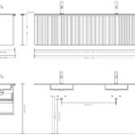 Dunkeleiche Badezimmermöbel 200 cm mit glatter Front, Innenschublade und doppeltem Solid-Surface-Waschtisch