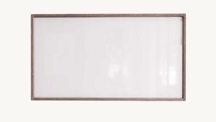 Spiegel mit Holzrahmen aus massiver dunkler Eiche 120 cm.