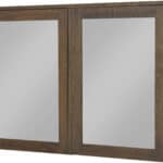Spiegelschrank mit 2 Glasböden und zwei Türen aus massiver dunkler Eiche 120 cm