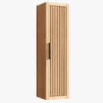 Kompakter Badezimmerschrank mit 2 Einlegeböden in Eiche natur mit Rillenfront 120 cm.