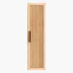 Kompakter Badezimmerschrank mit 2 Einlegeböden in Eiche natur mit Rillenfront 120 cm.