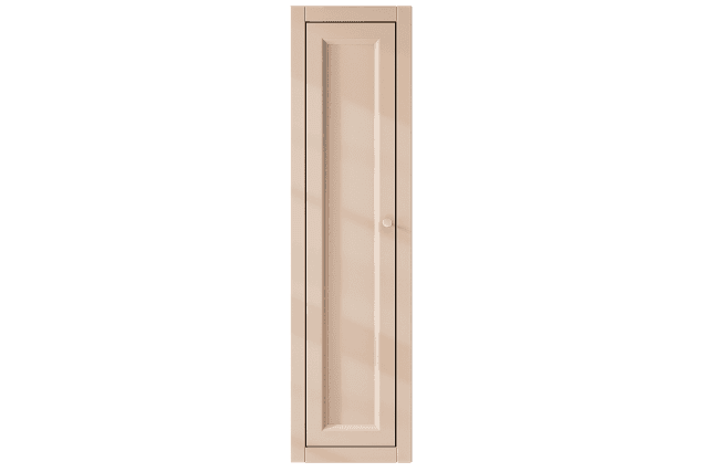 Kompakter Badezimmerschrank mit zwei Einlegeböden und einer Front im Landhausstil aus Setzputz 120 cm.