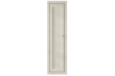 Kompakter Badezimmerschrank mit zwei Einlegeböden und einer Front im Landhausstil aus Ammonit 120 cm.