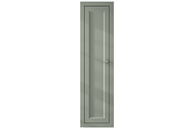 Kompakter Badezimmerschrank mit zwei Einlegeböden, ausgestattet mit einer Front im Landhausstil in Card Room Green 120 cm.