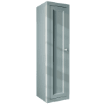 Kompakter Badezimmerschrank mit zwei Einlegeböden, ausgestattet mit einer Front im Landhausstil in Oval Room Blue 120 cm.