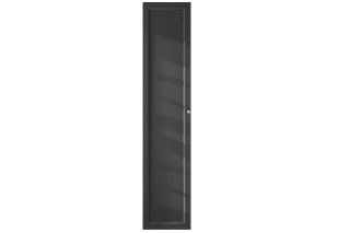Mittelgroßer Badezimmerschrank mit drei Einlegeböden in Off-Black mit einer Landhausfront 170 cm.