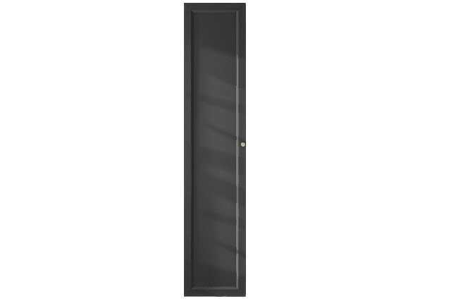 Mittelgroßer Badezimmerschrank mit drei Einlegeböden in Off-Black mit einer Landhausfront 170 cm.