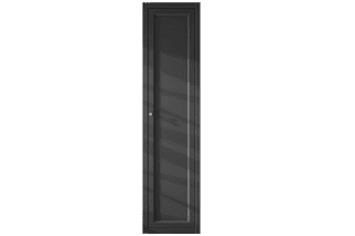Geräumiger Badezimmerschrank mit drei Einlegeböden in Off-Black, ausgestattet mit einer Landhausfront 180 cm.