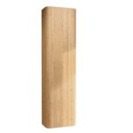 Softcube Badezimmerschrank 170 cm hoch mit abgerundeten Seiten und flacher Front in Eiche natur und push-to-open Tür.