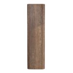 Softcube Badezimmerschrank 170 cm hoch mit abgerundeten Seiten und flacher Front in Eiche dunkel und push-to-open Tür.
