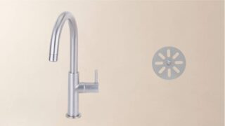 Van Heck Waschtischarmatur mit Abflussstopfen Gebürstetes Nickel