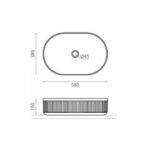 Van Heck Black Oval 58 Aufsatzbecken aus Naturstein