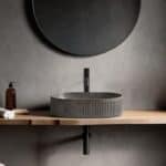 Van Heck Black Oval 58 Aufsatzbecken aus Naturstein