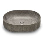 Van Heck Black Oval 58 Aufsatzbecken aus Naturstein
