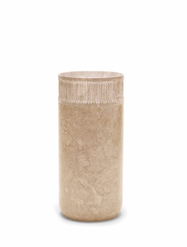 Van Heck Beige Becken Säule Rund 40 aus Naturstein