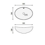 Van Heck Weißes Oval 59.5 Keramik Aufsatzbecken