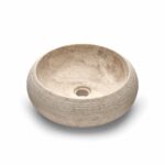 Van Heck Beige Rund 40 Aufsatzbecken aus Naturstein