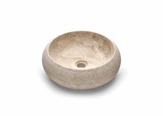 Van Heck Beige Rund 40 Aufsatzbecken aus Naturstein