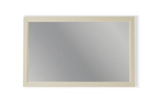Massivholz Badezimmerspiegel,117x74 in Off-White