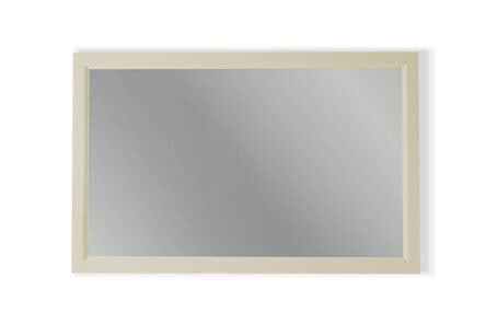 Massivholz Badezimmerspiegel,117x74 in Off-White