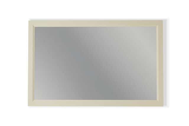 Massivholz Badezimmerspiegel,117x74 in Off-White