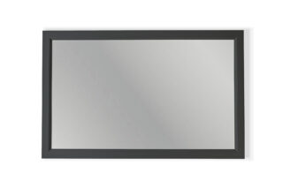 Massivholz Badezimmerspiegel,117x74 in Off-Black