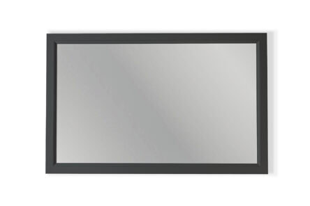 Massivholz Badezimmerspiegel,117x74 in Off-Black