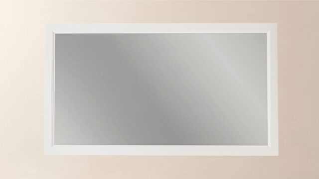 Massivholz-Badezimmerspiegel,130x74 in All White