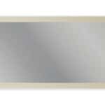 Massivholz Badezimmerspiegel,130x74 in Off-White