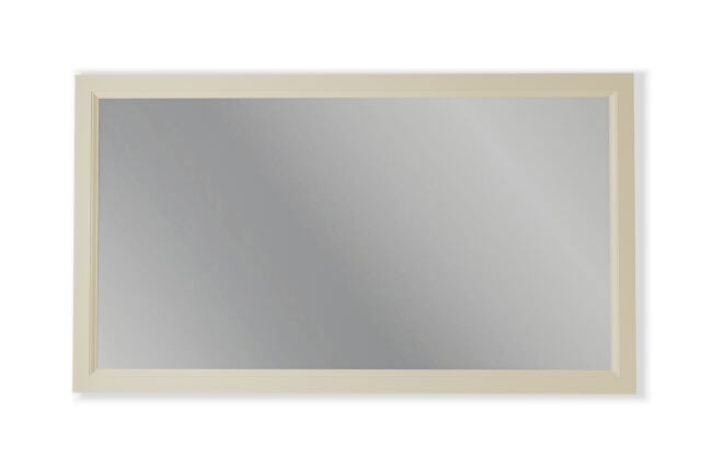 Massivholz Badezimmerspiegel,130x74 in Off-White