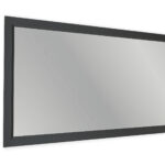 Massivholz Badezimmerspiegel,130x74 in Off-Black