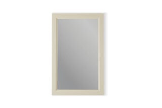 Badspiegel aus Massivholz, 52x82 in Off-White