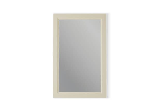 Badspiegel aus Massivholz, 52x82 in Off-White