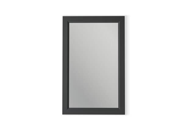 Massivholz-Badezimmerspiegel, 52x82 in Off-Black