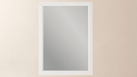Massivholz-Badezimmerspiegel,67x82 in All White