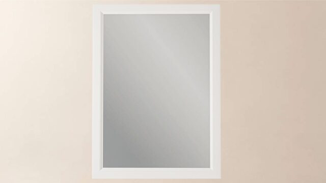 Massivholz-Badezimmerspiegel,67x82 in All White