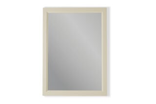 Massivholz Badezimmerspiegel,67x82 in Off-White