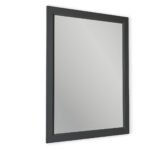 Massivholz Badezimmerspiegel,67x82 in Off-Black