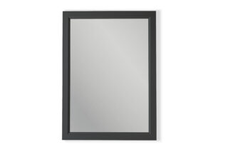Massivholz Badezimmerspiegel,67x82 in Off-Black