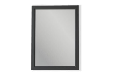 Massivholz Badezimmerspiegel,67x82 in Off-Black