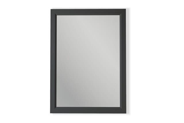 Massivholz Badezimmerspiegel,67x82 in Off-Black