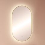 Ovaler Spiegel mit indirekter LED-Beleuchtung und Anti-Beschlag-Heizung
