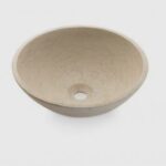 Van Heck Beige Aufsatzbecken Rund 40.5 aus Naturstein