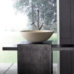Van Heck Beige Aufsatzbecken Rund 40.5 aus Naturstein