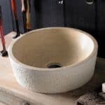 Van Heck Beige Aufsatzbecken Rund 40.5 aus Naturstein