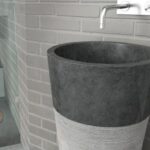 Van Heck Black Round 40 Naturstein-Waschtisch